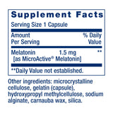 Life Extension Melatonin IR/XR 1.5 mg 60 Capsules back view