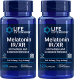 Life Extension Melatonin IR/XR 120 Capsules front view