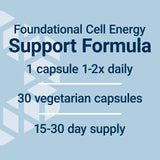 Life Extension Mitochondrial Basics with PQQ nutritional information label