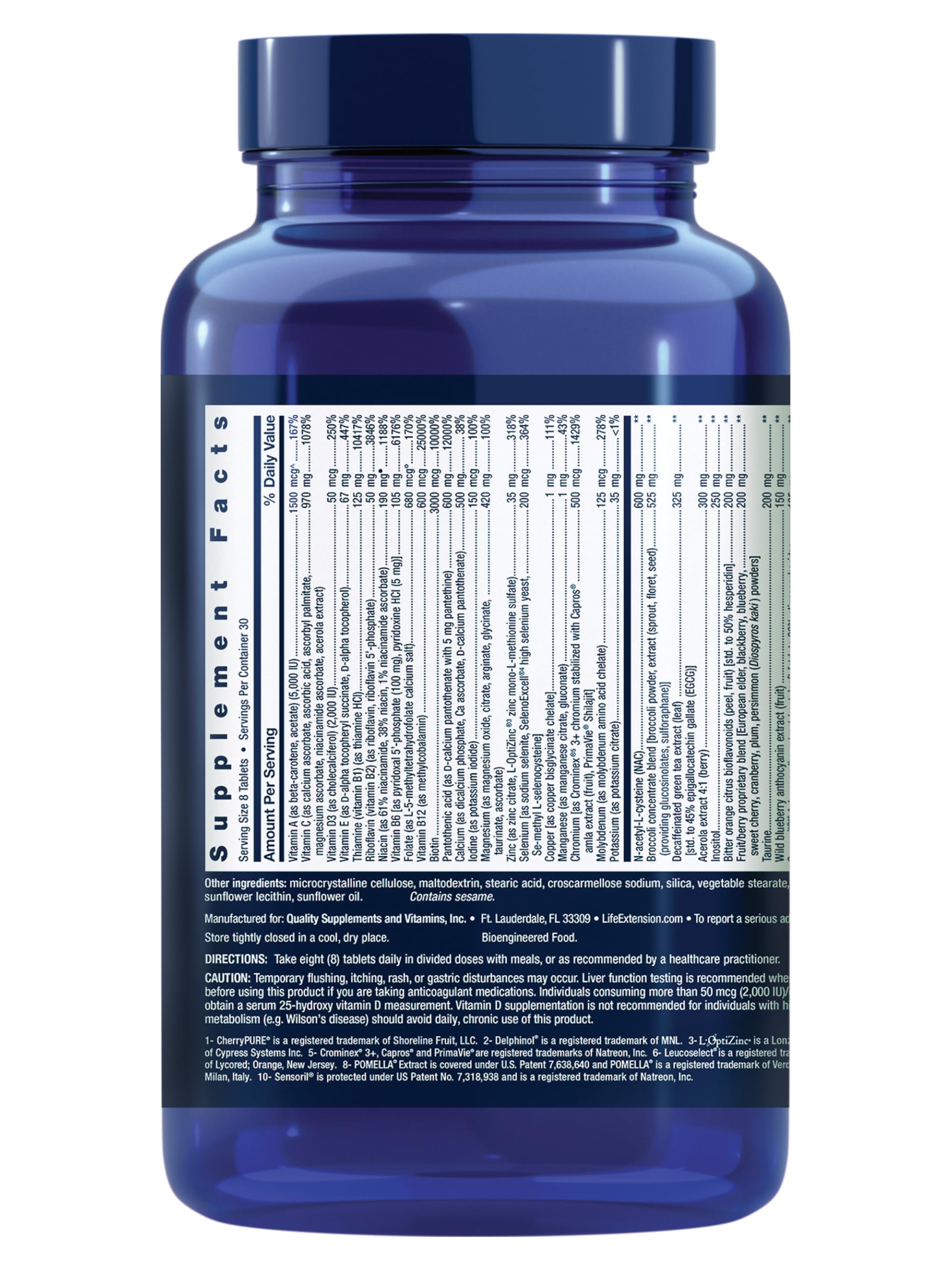 Life Extension Mix™ Blended Vitamin & Mineral Supplement 240 Tablets side view
