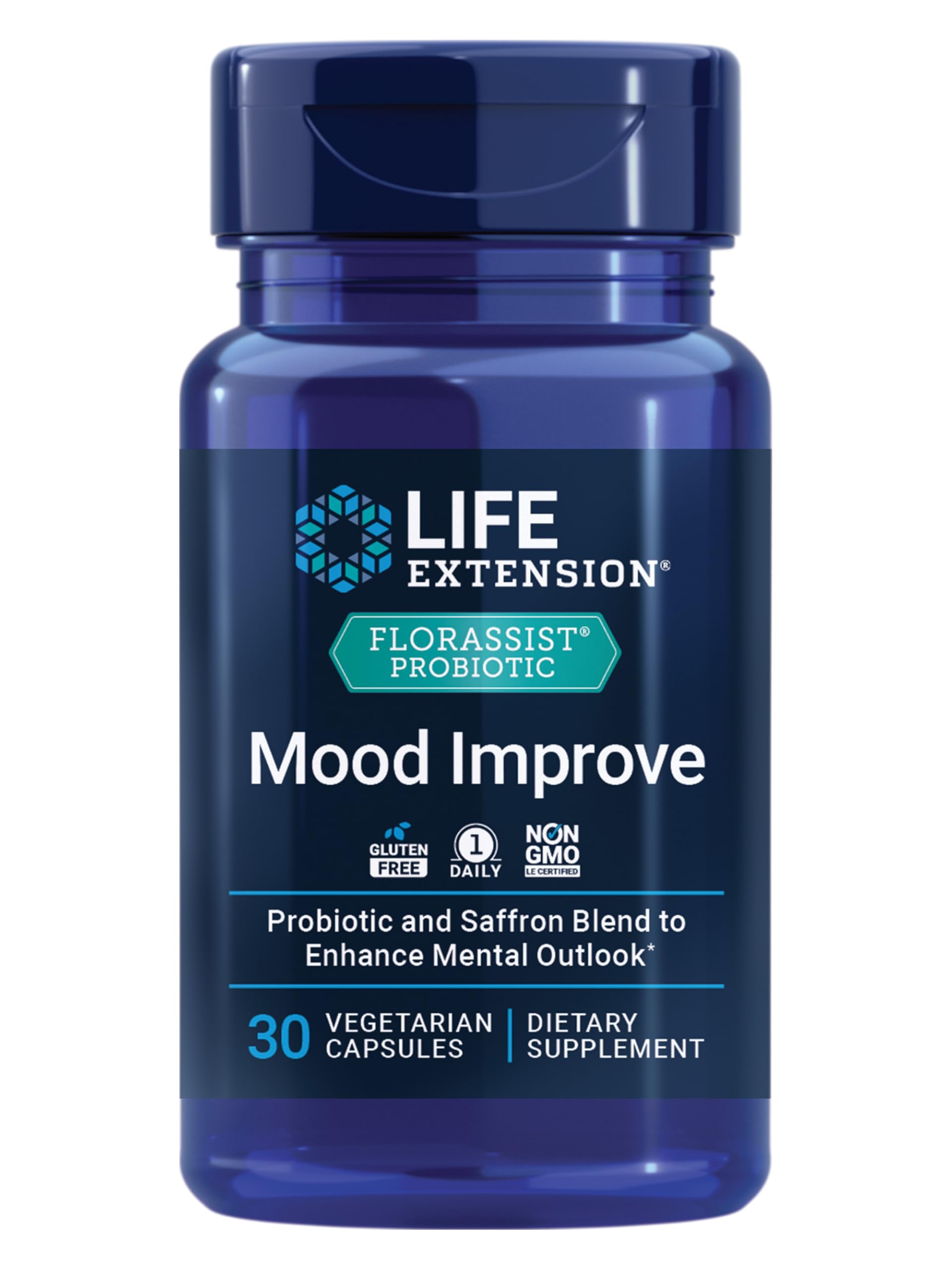 Life Extension Mood Probiotic Blend 357mg front view