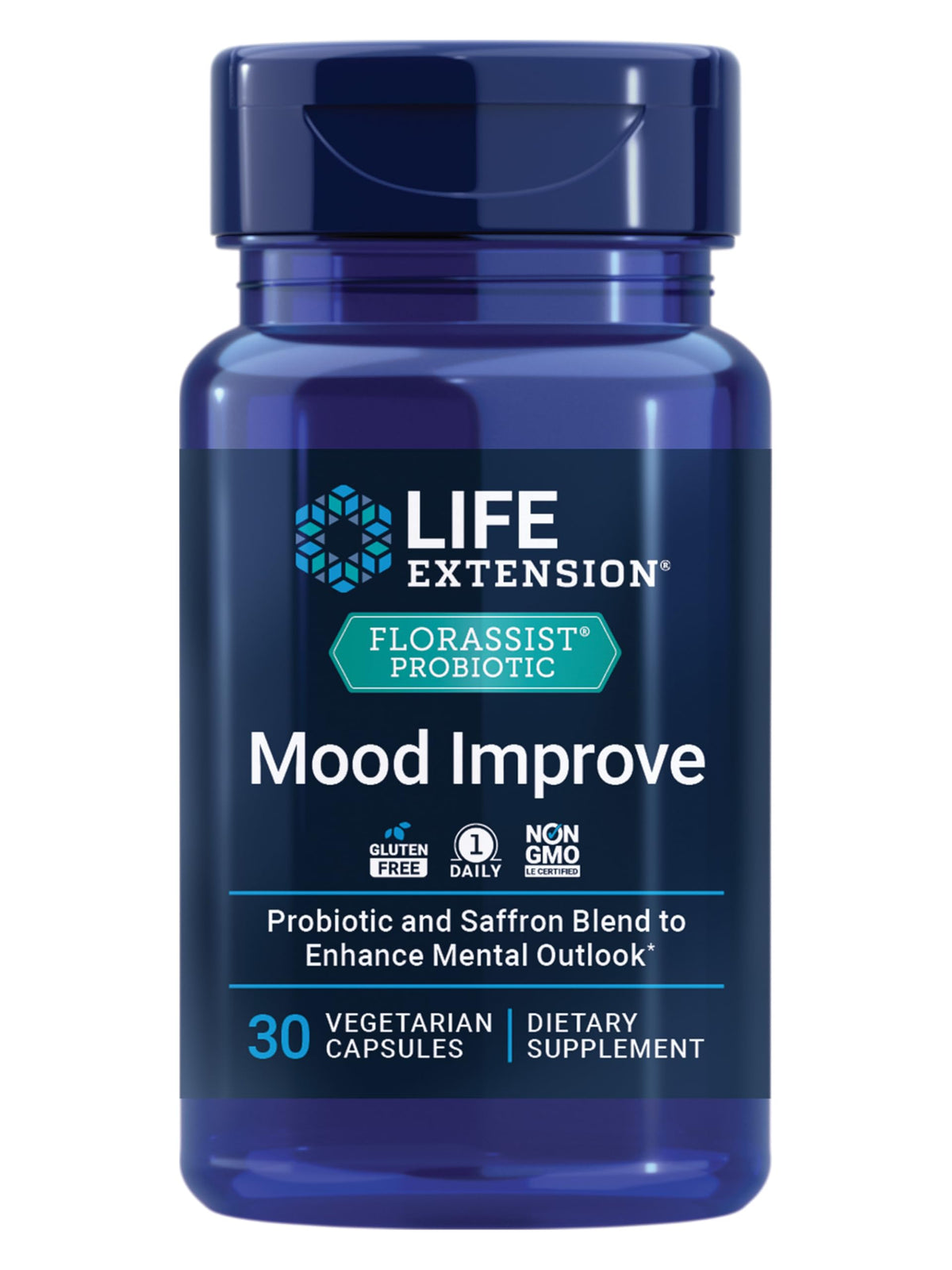 Life Extension Mood Probiotic Blend 357mg front view