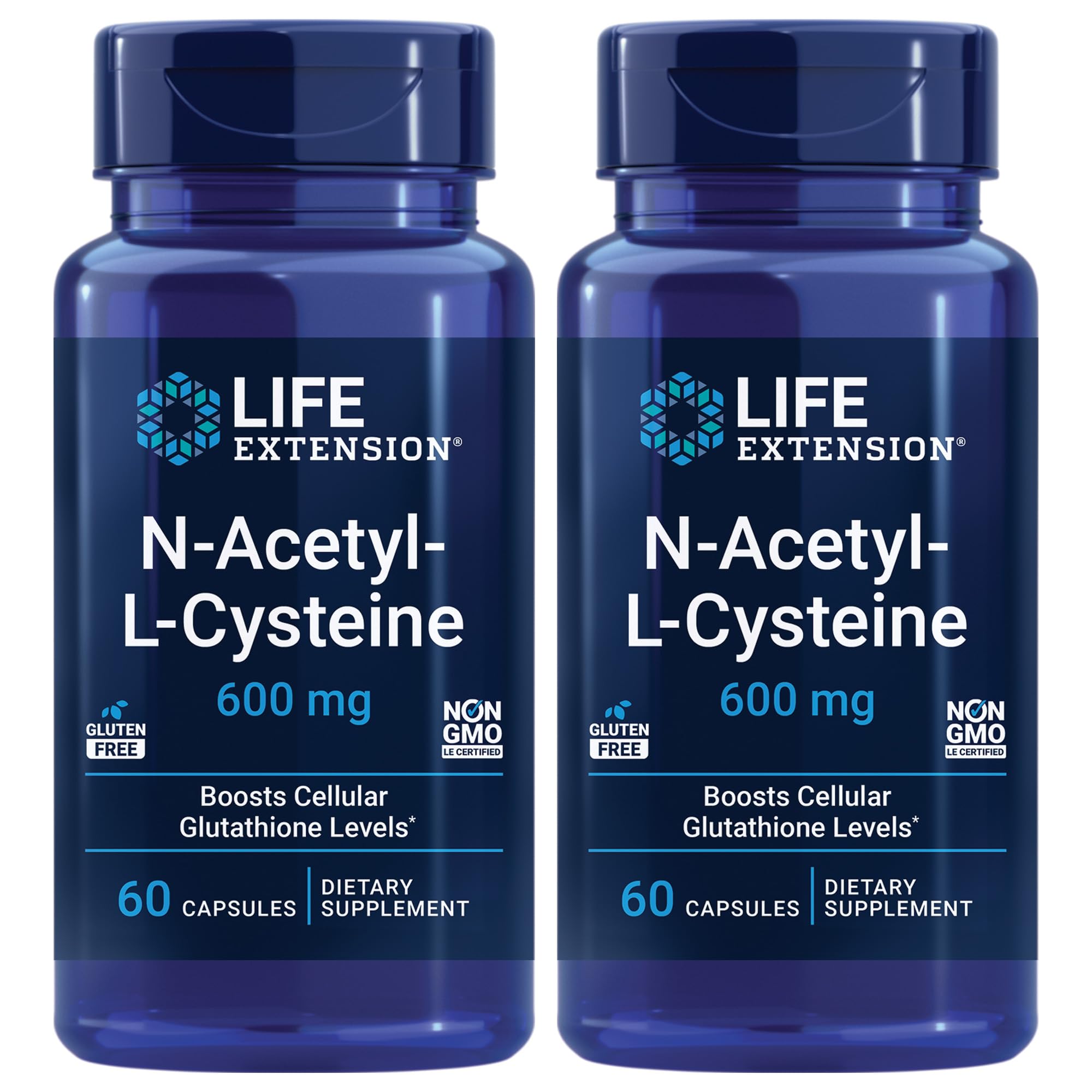 Life Extension N-Acetyl-L-Cysteine 600mg supplement bottle front view