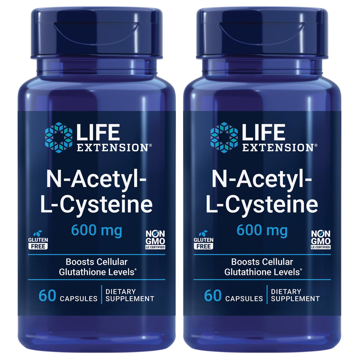 Life Extension N-Acetyl-L-Cysteine 600mg supplement bottle front view
