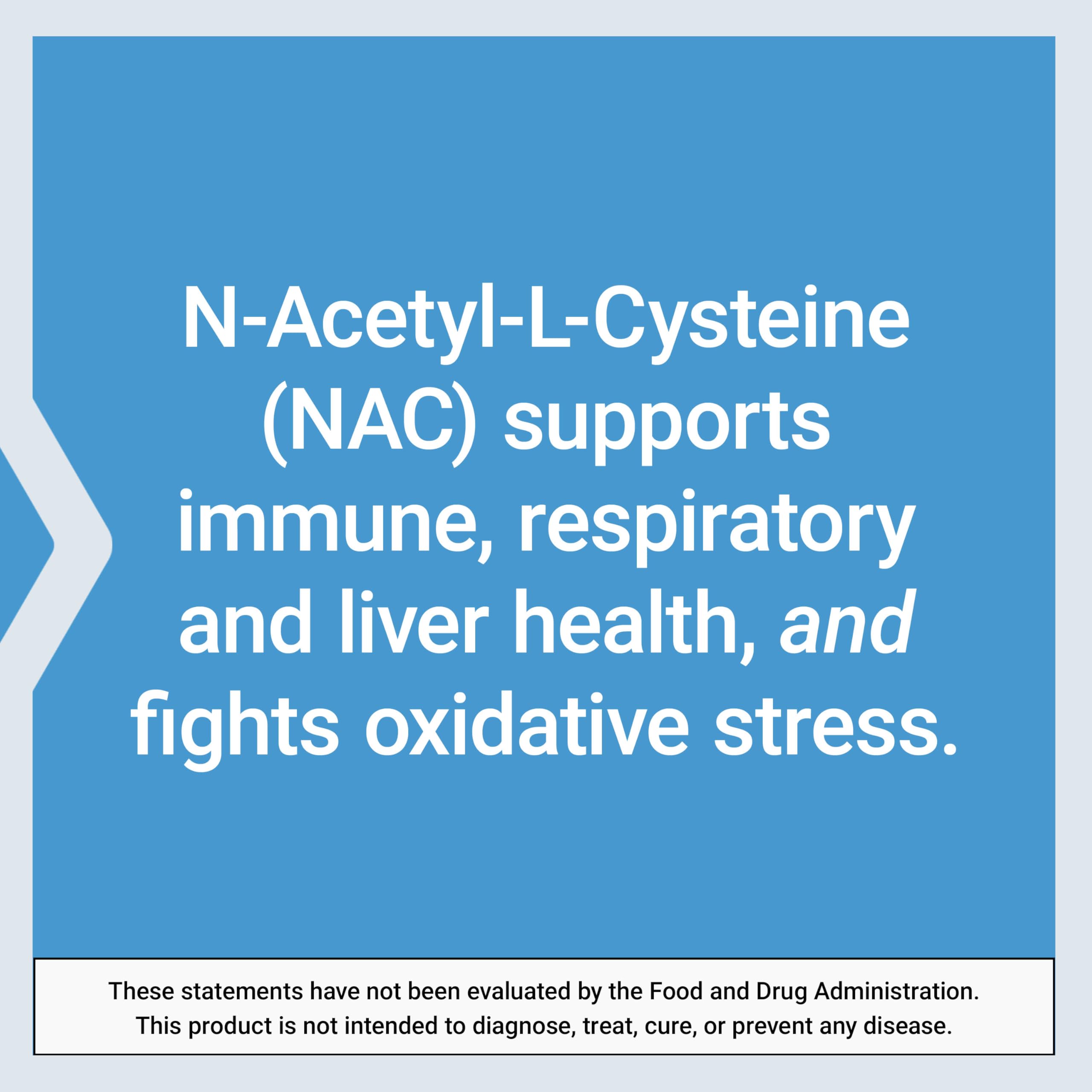 Life Extension N-Acetyl-L-Cysteine 600mg supplement bottle with measuring scoop