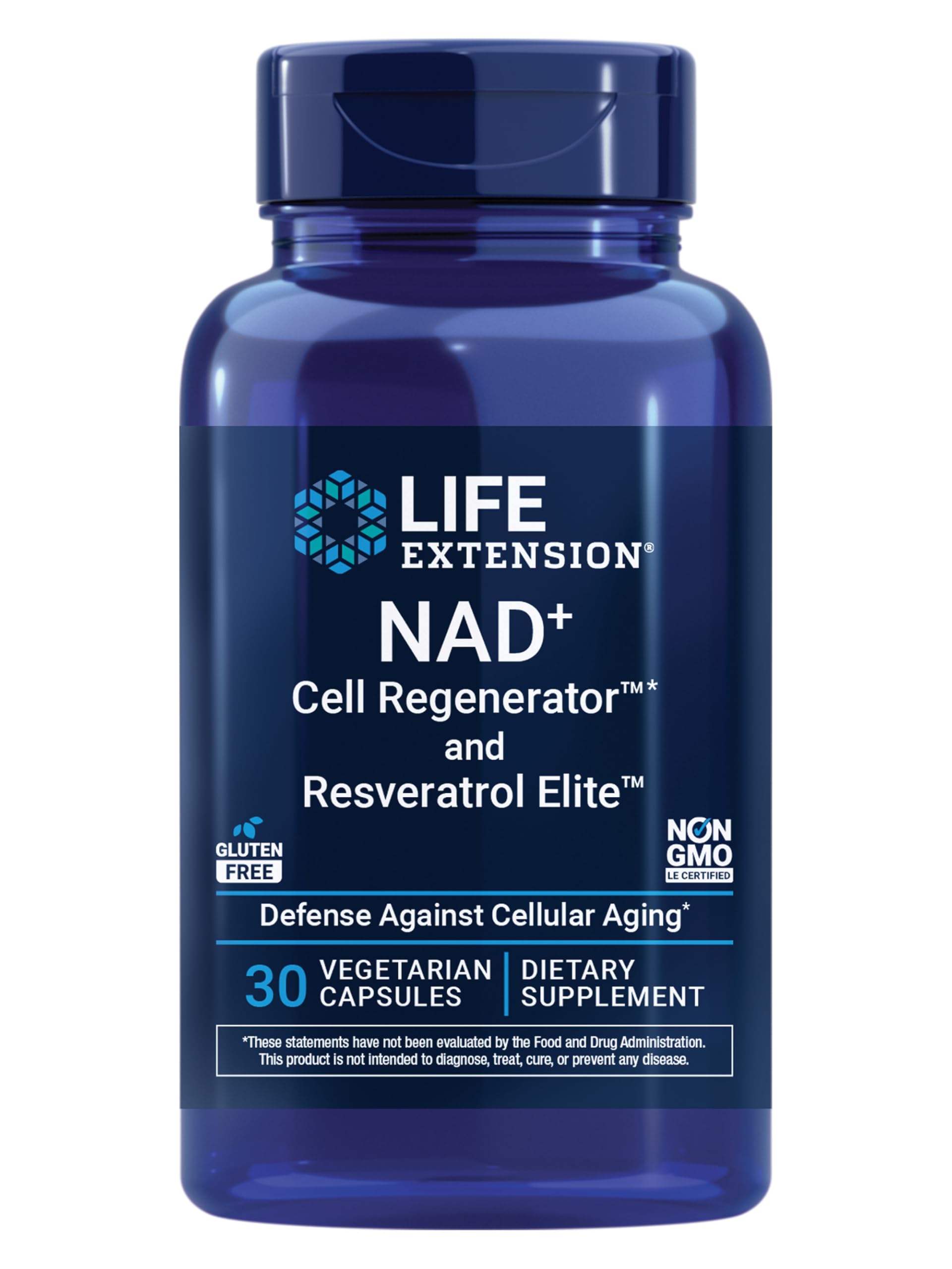Life Extension NAD+ Cell Regenerator™ Resveratrol Elite™ 300mg front view