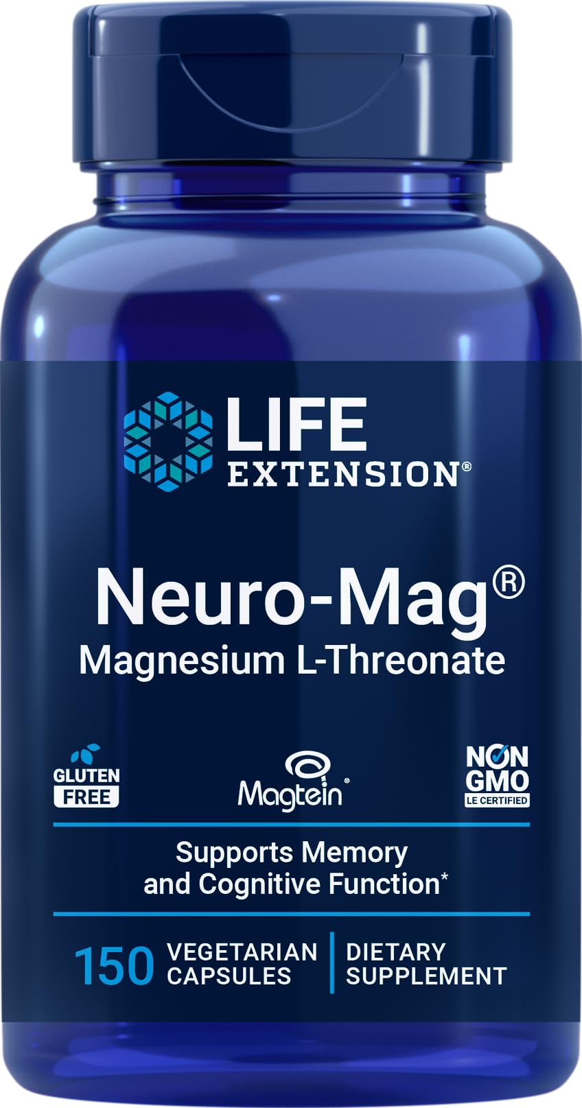Life Extension NeuroMag Magnesium L-Threonate 150 capsules front view
