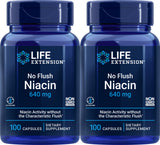 Life Extension No Flush Niacin 640 mg capsules front view