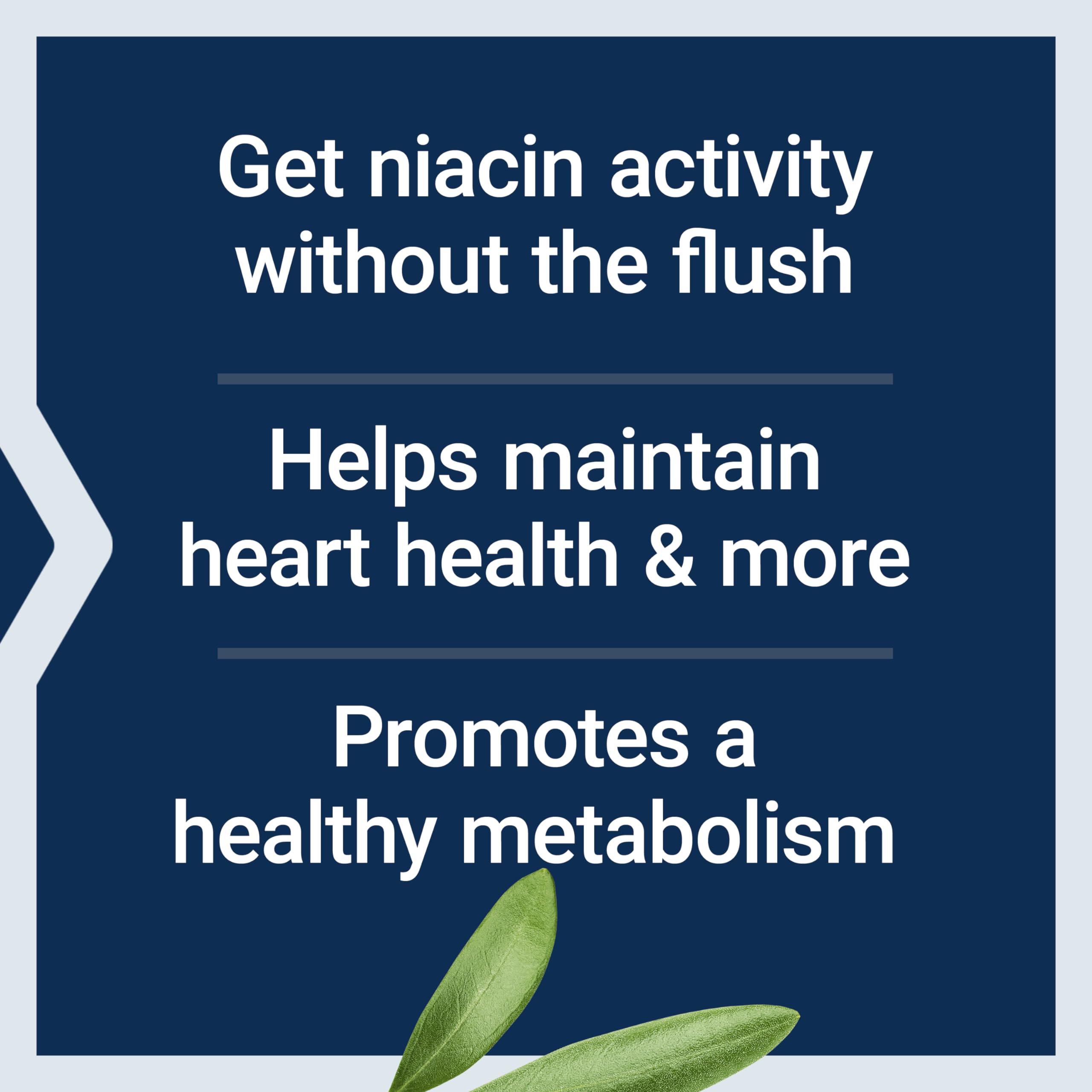 Life Extension No Flush Niacin 640mg 100 Capsules close-up of label