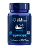 Life Extension No Flush Niacin 640mg 100 Capsules front view
