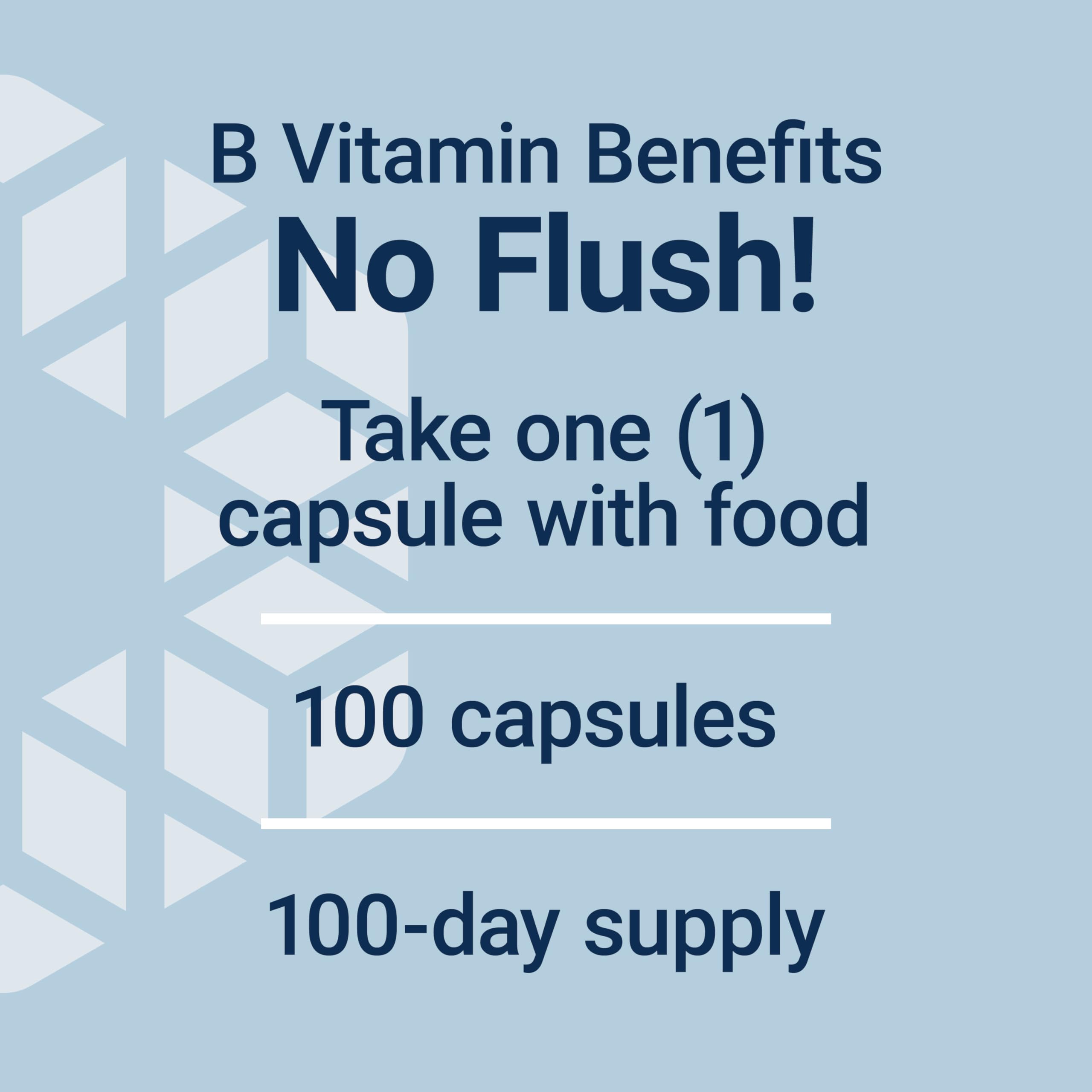 Life Extension No Flush Niacin 640mg 100 Capsules opened bottle