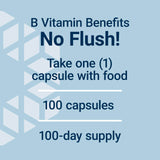 Life Extension No Flush Niacin 640mg 100 Capsules opened bottle
