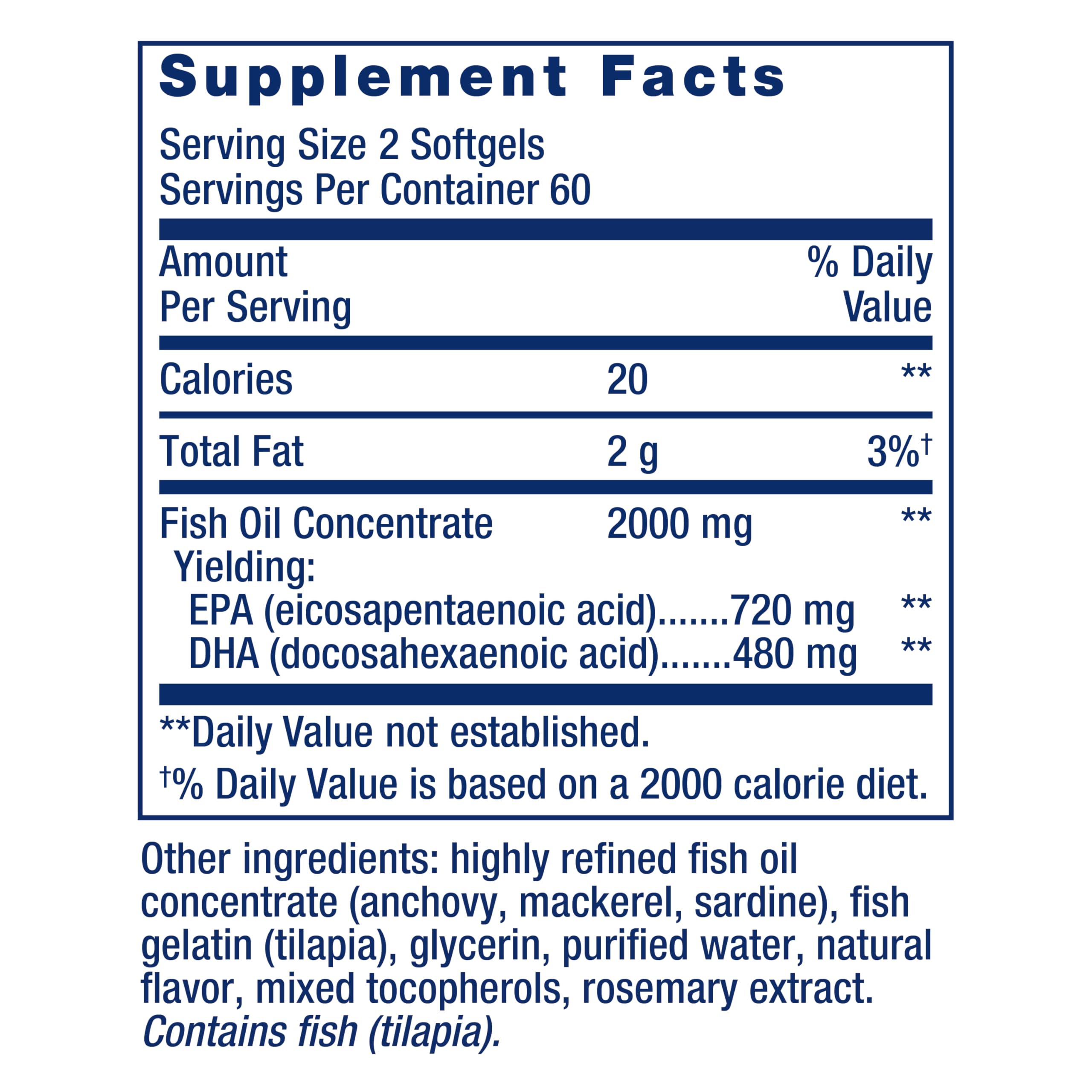 Life Extension Omega-3 Fish Oil 2000mg side view showing capsule