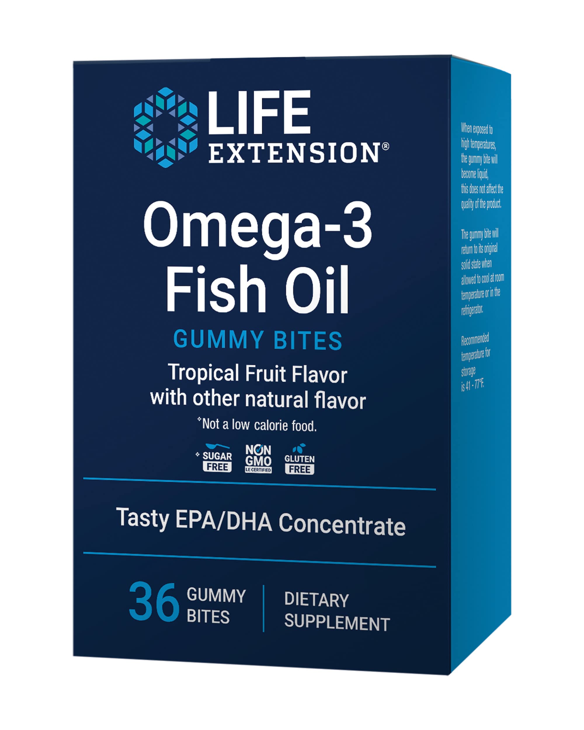 Life Extension Omega-3 Fish Oil Gummy Bites front view packaging