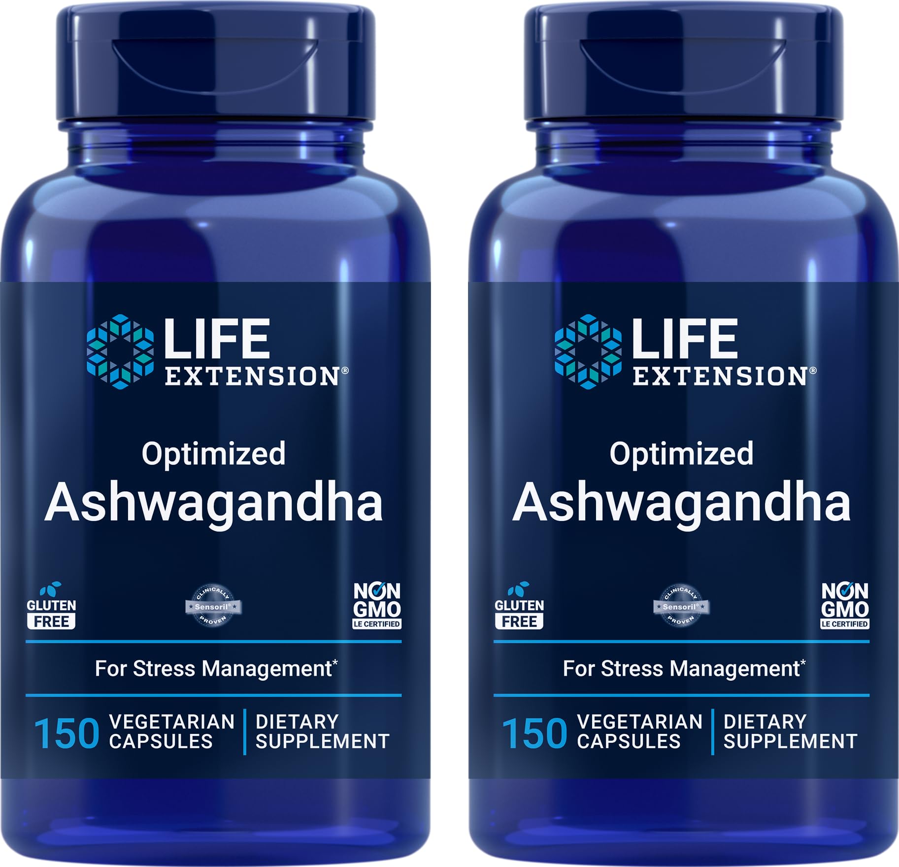 Life Extension Optimized Ashwagandha 125mg capsules front view