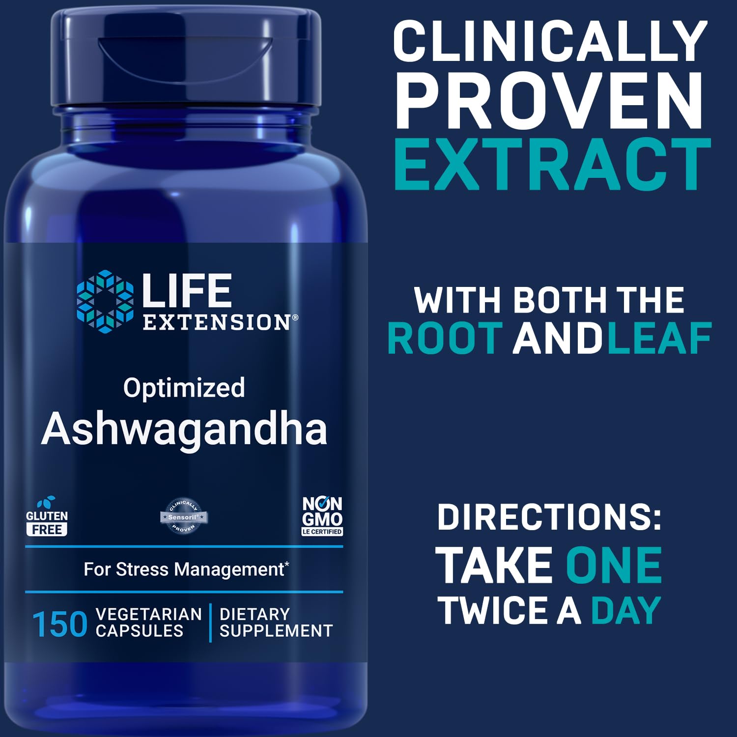Life Extension Optimized Ashwagandha 125mg capsules packaging