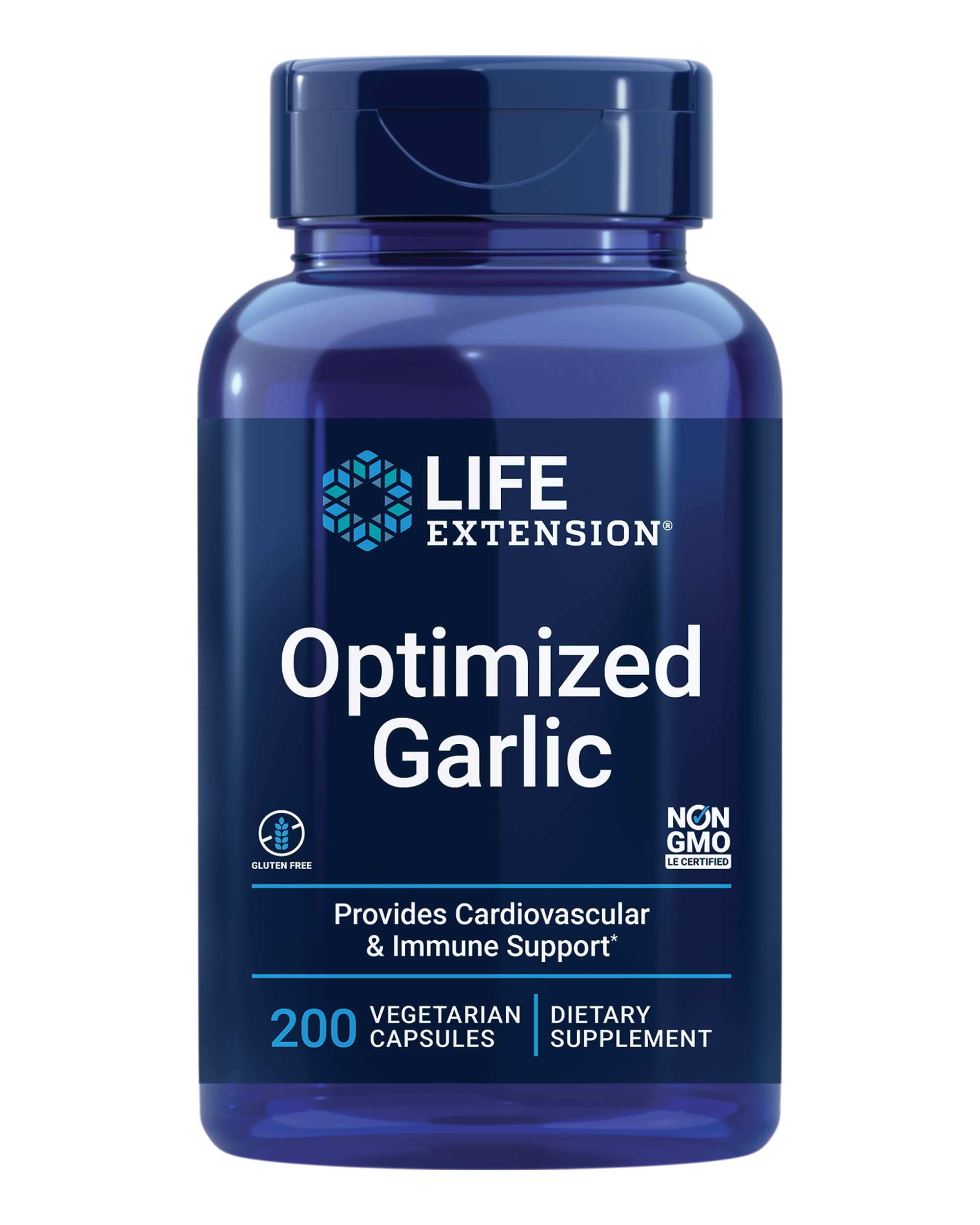 Life Extension Optimized Garlic 1200 mg bottle front view