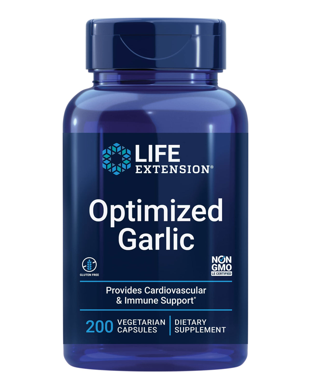 Life Extension Optimized Garlic 1200 mg bottle front view