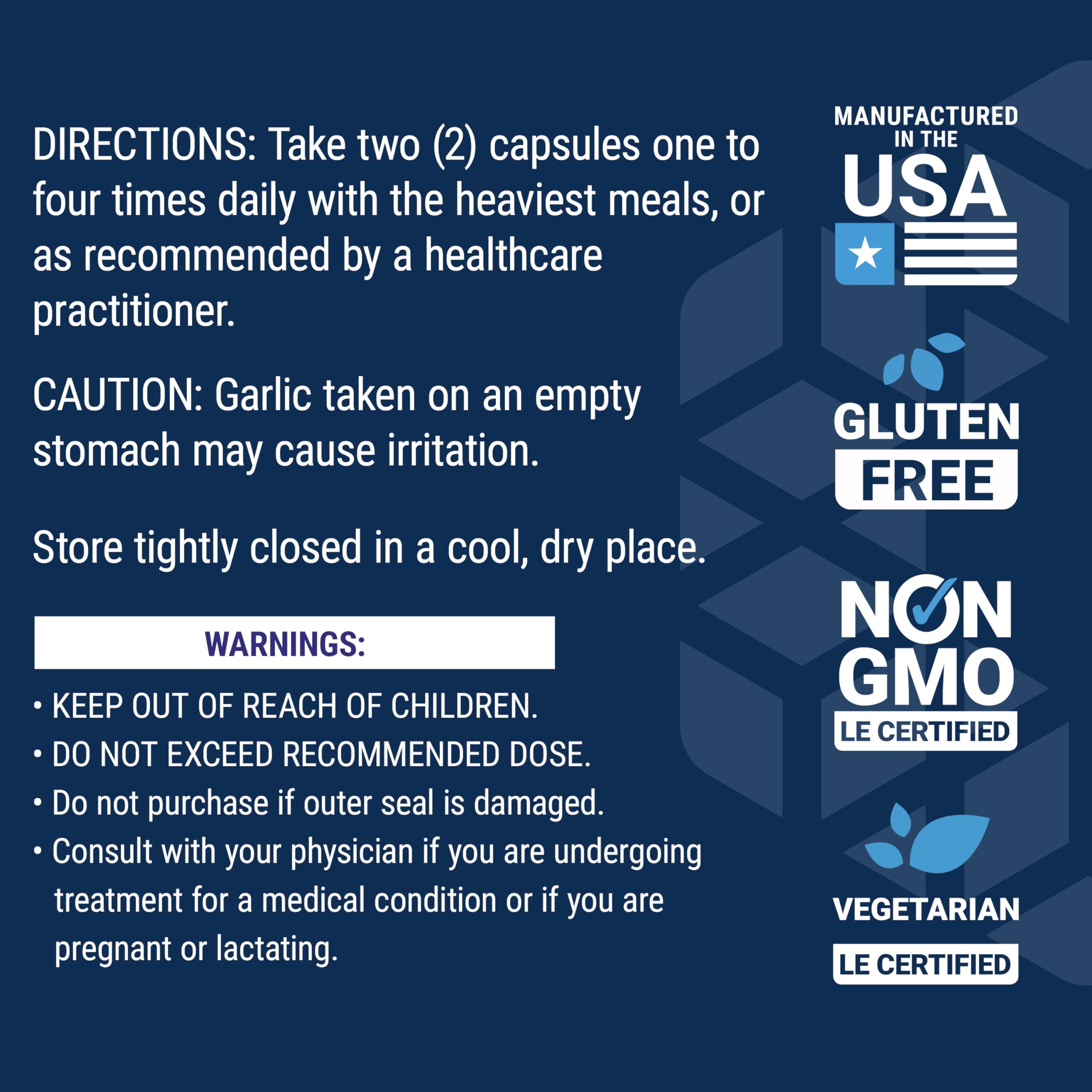 Life Extension Optimized Garlic 1200 mg capsule opened