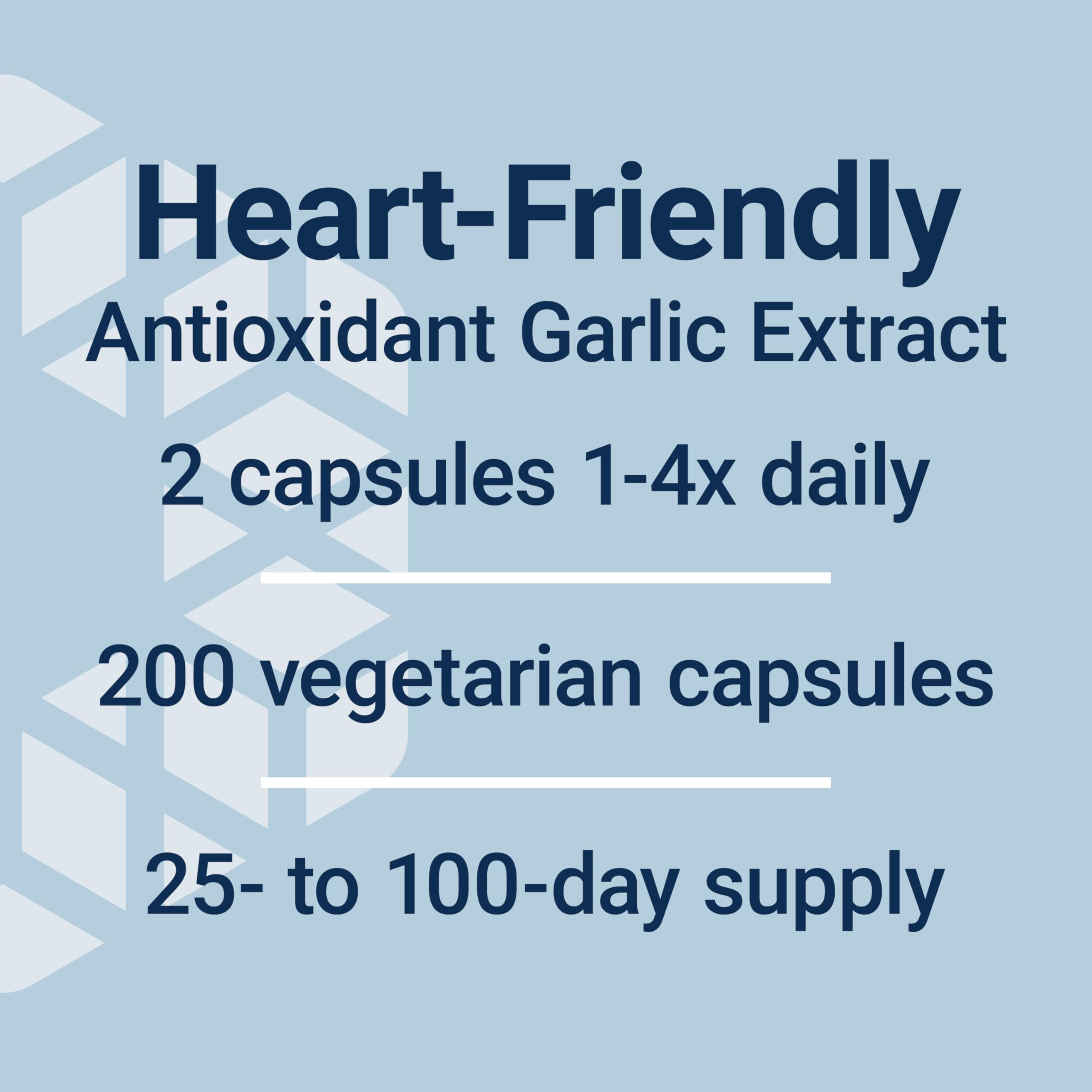 Life Extension Optimized Garlic 1200 mg capsules in hand