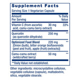 Life Extension Optimized Quercetin 250mg supplement back view
