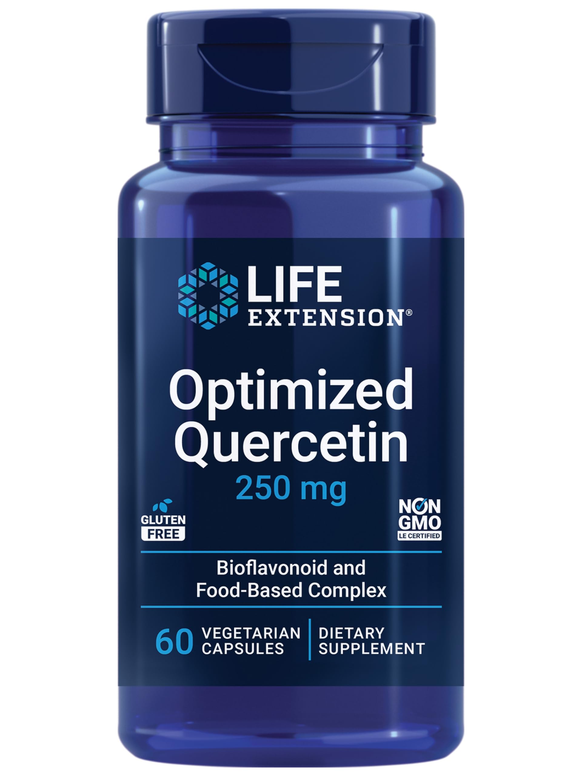 Life Extension Optimized Quercetin 250mg supplement front view