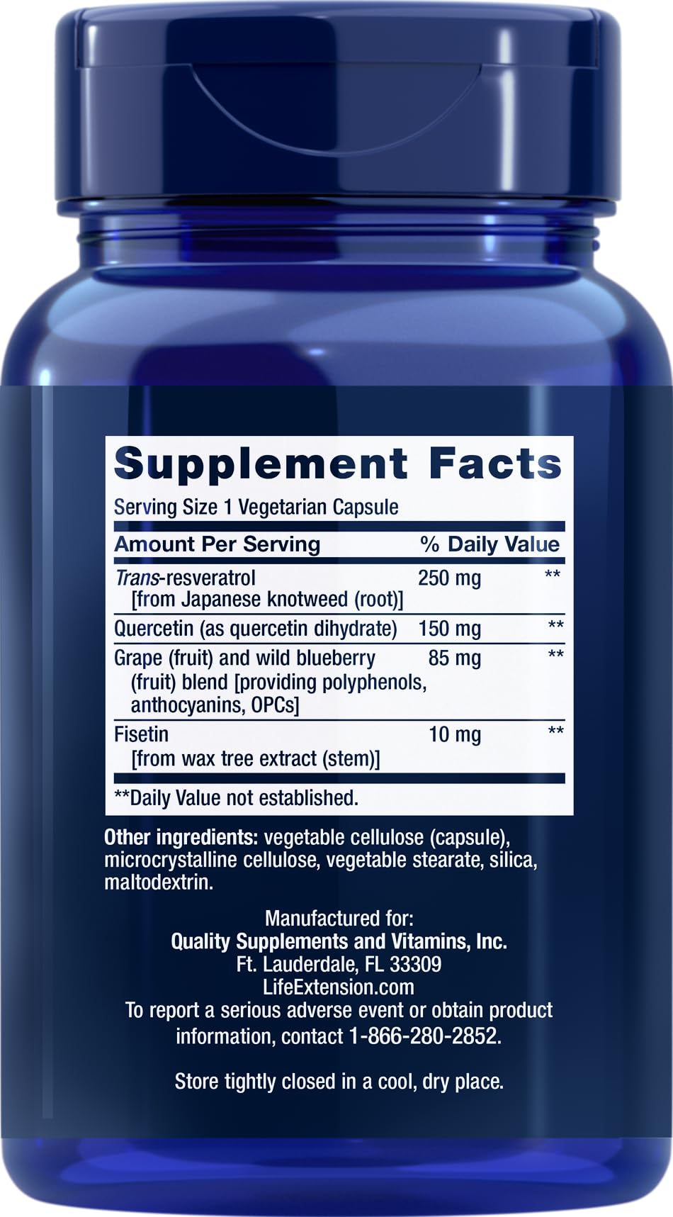 Life Extension Optimized Resveratrol bottle with label