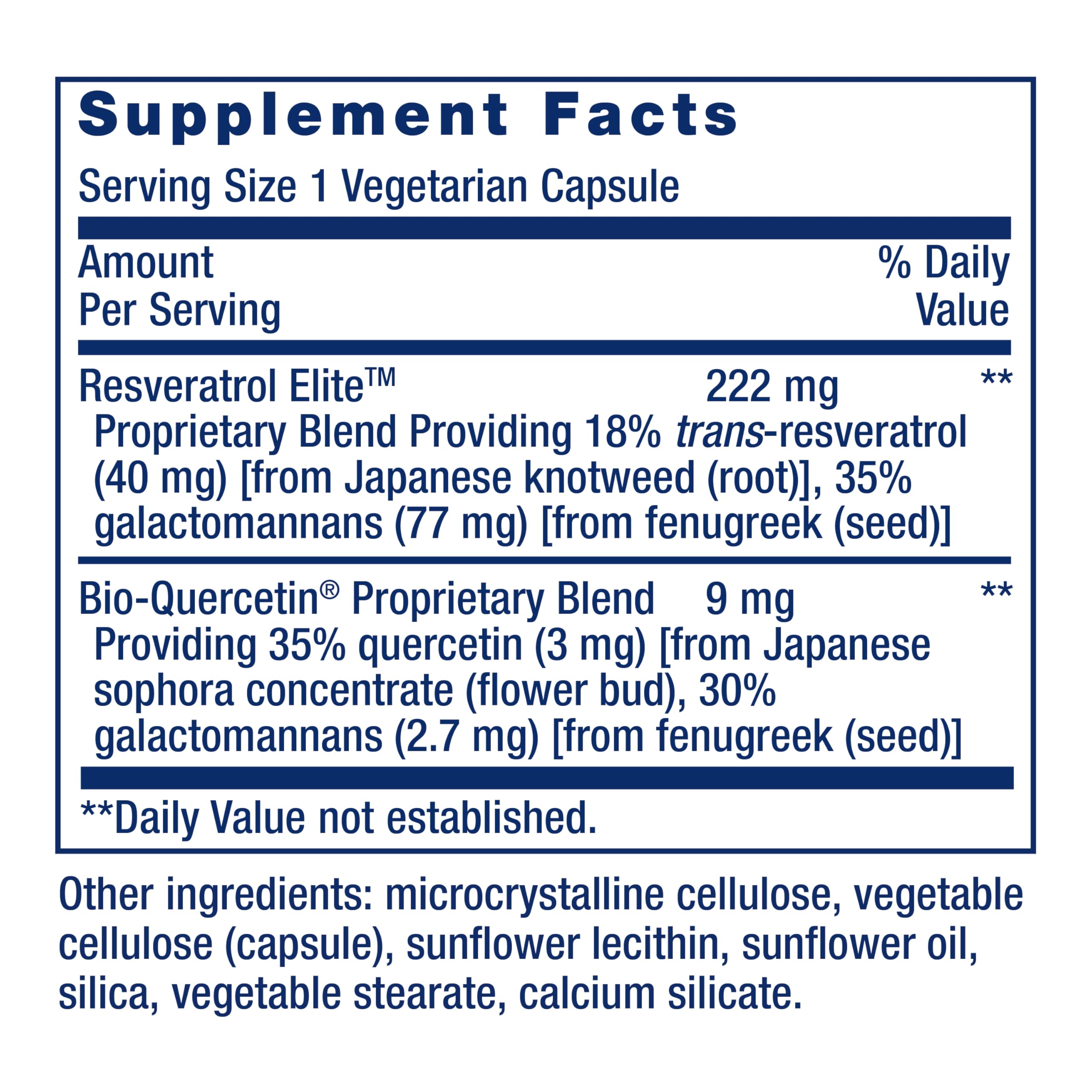 Life Extension Optimized Resveratrol Elite 222mg capsules on a wooden table