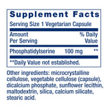 Life Extension Phosphatidylserine Capsules 100mg back view