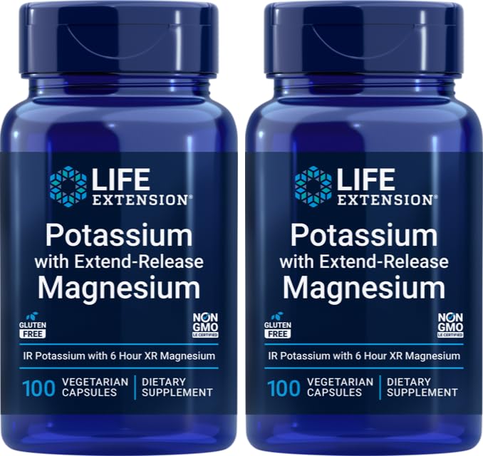 Life Extension Potassium 99mg with Extend-Release Magnesium 250mg front view