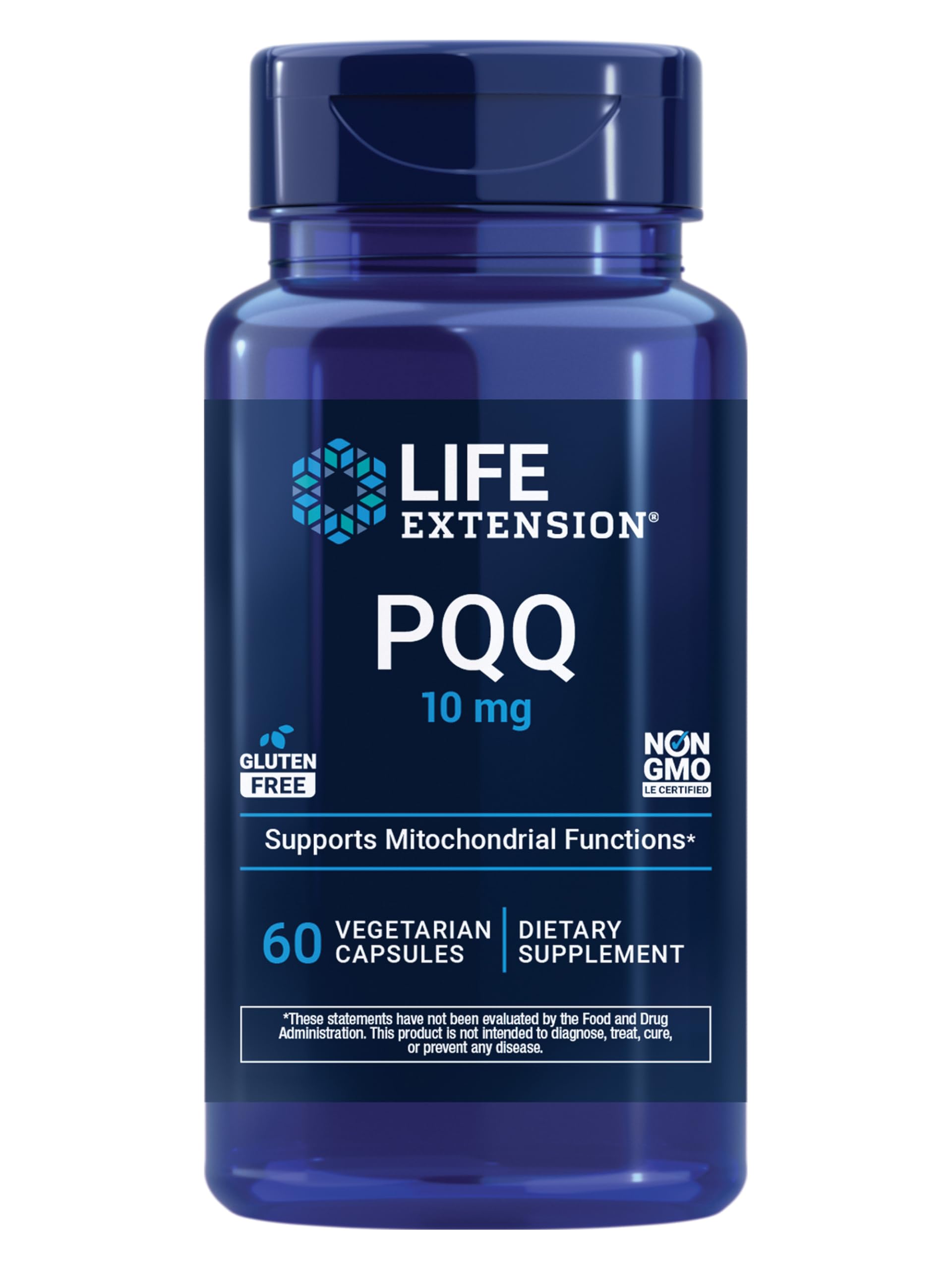 Life Extension PQQ 10 mg Multivitamin Capsules front view