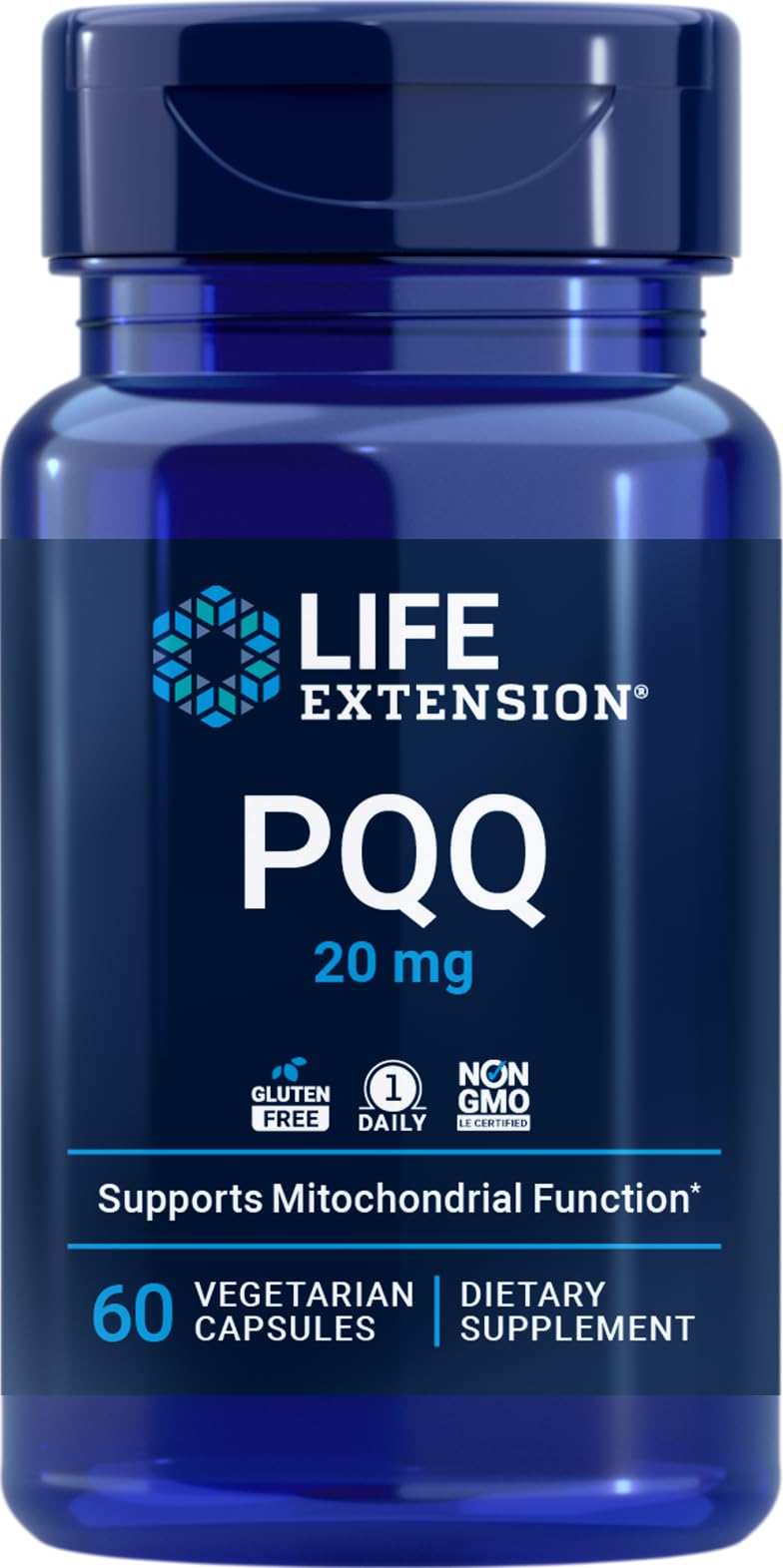 Life Extension PQQ 20 mg vegetarian capsules front view
