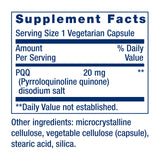 Life Extension PQQ 20mg Vegetarian Capsules side view
