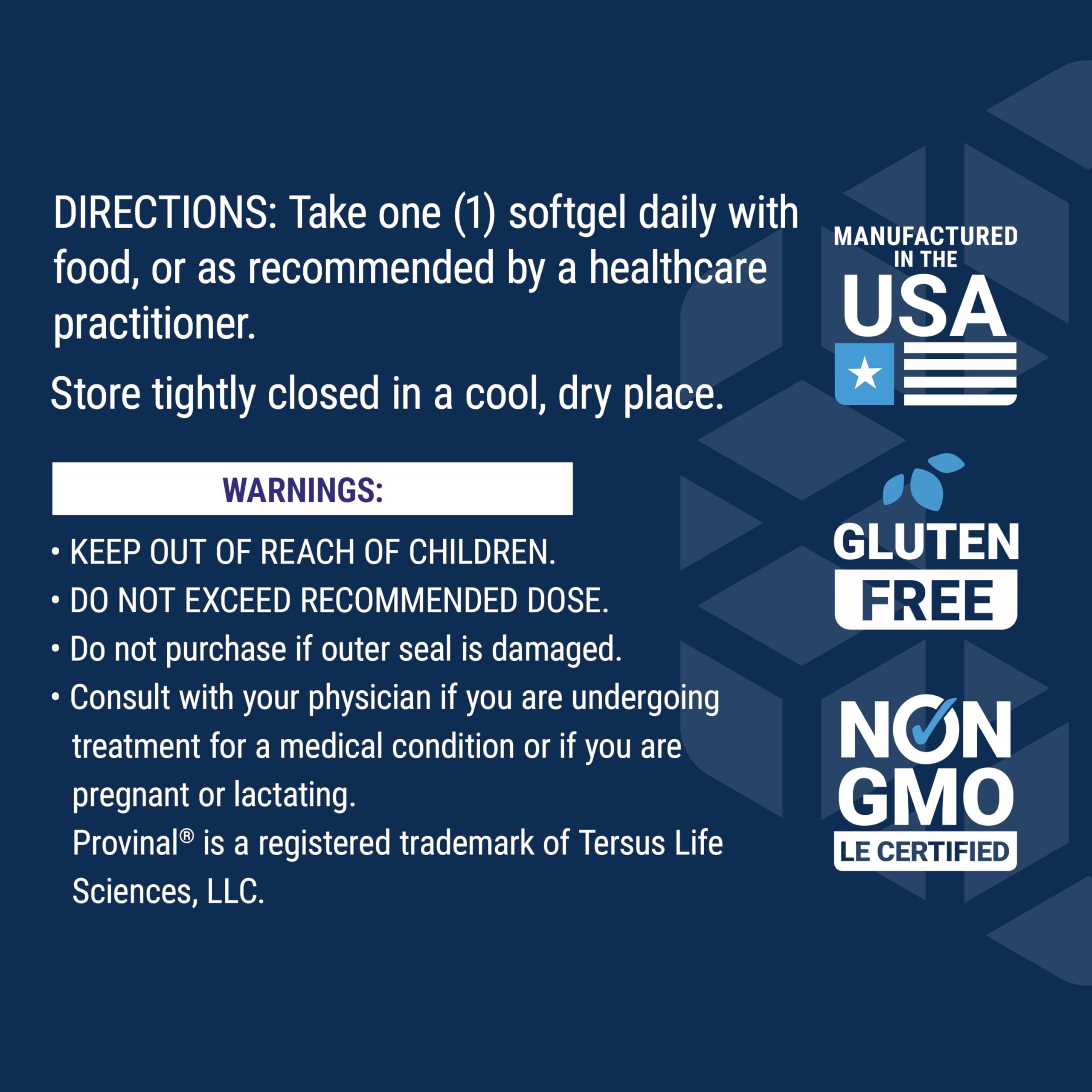 Life Extension Provinal Omega-7 ingredients list