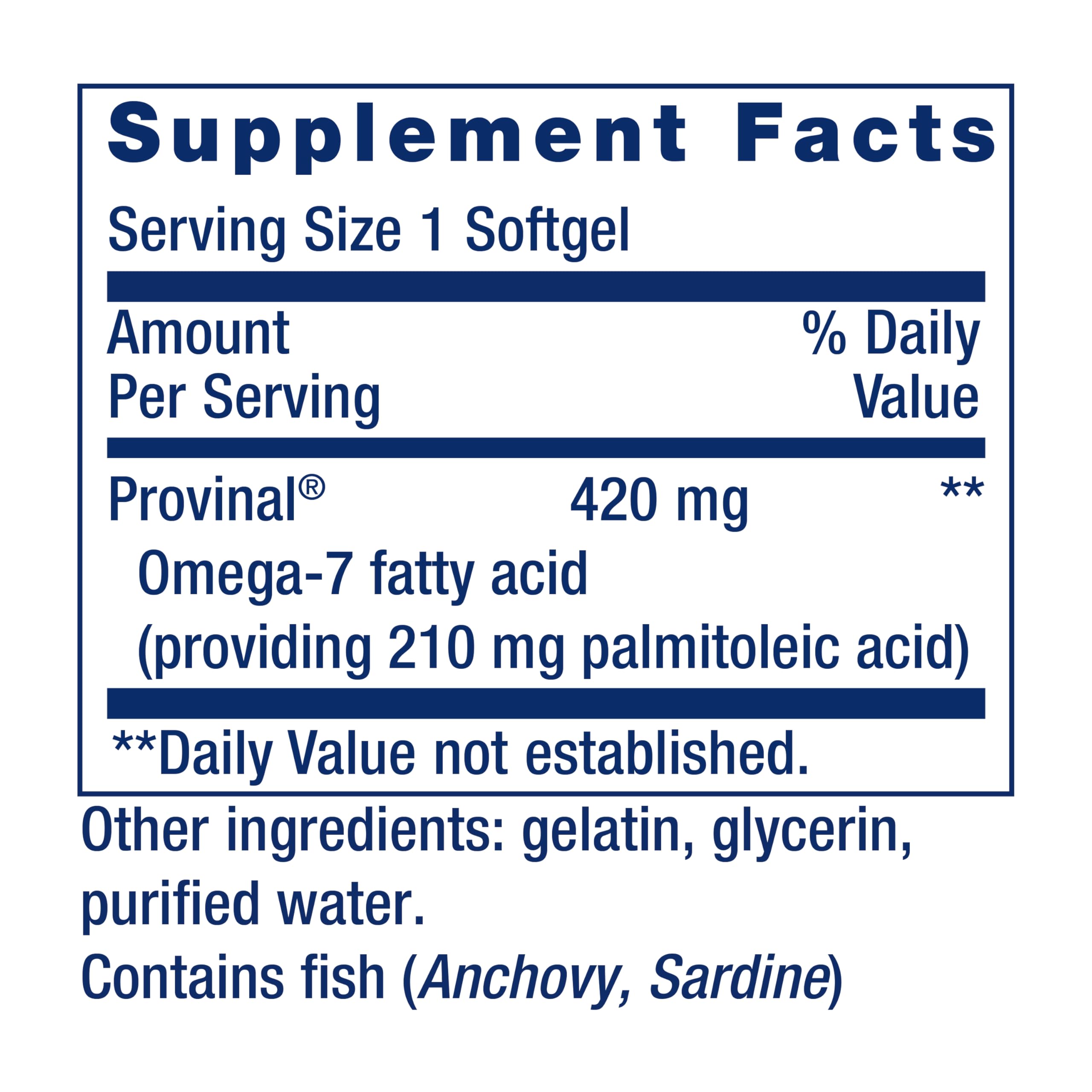 Life Extension Provinal Omega-7 softgels side view