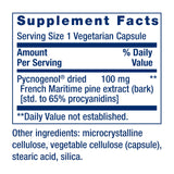 Life Extension Pycnogenol 100mg capsule bottle side view