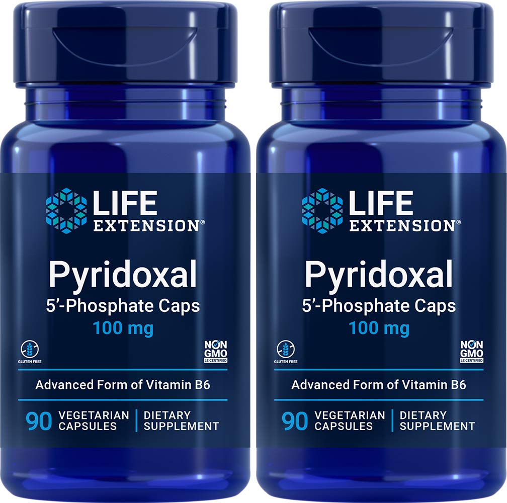 Life Extension Pyridoxal 5-Phosphate 100mg supplement front view