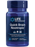 Life Extension Quick Brain Nootropic 30 vegetarian capsules front view