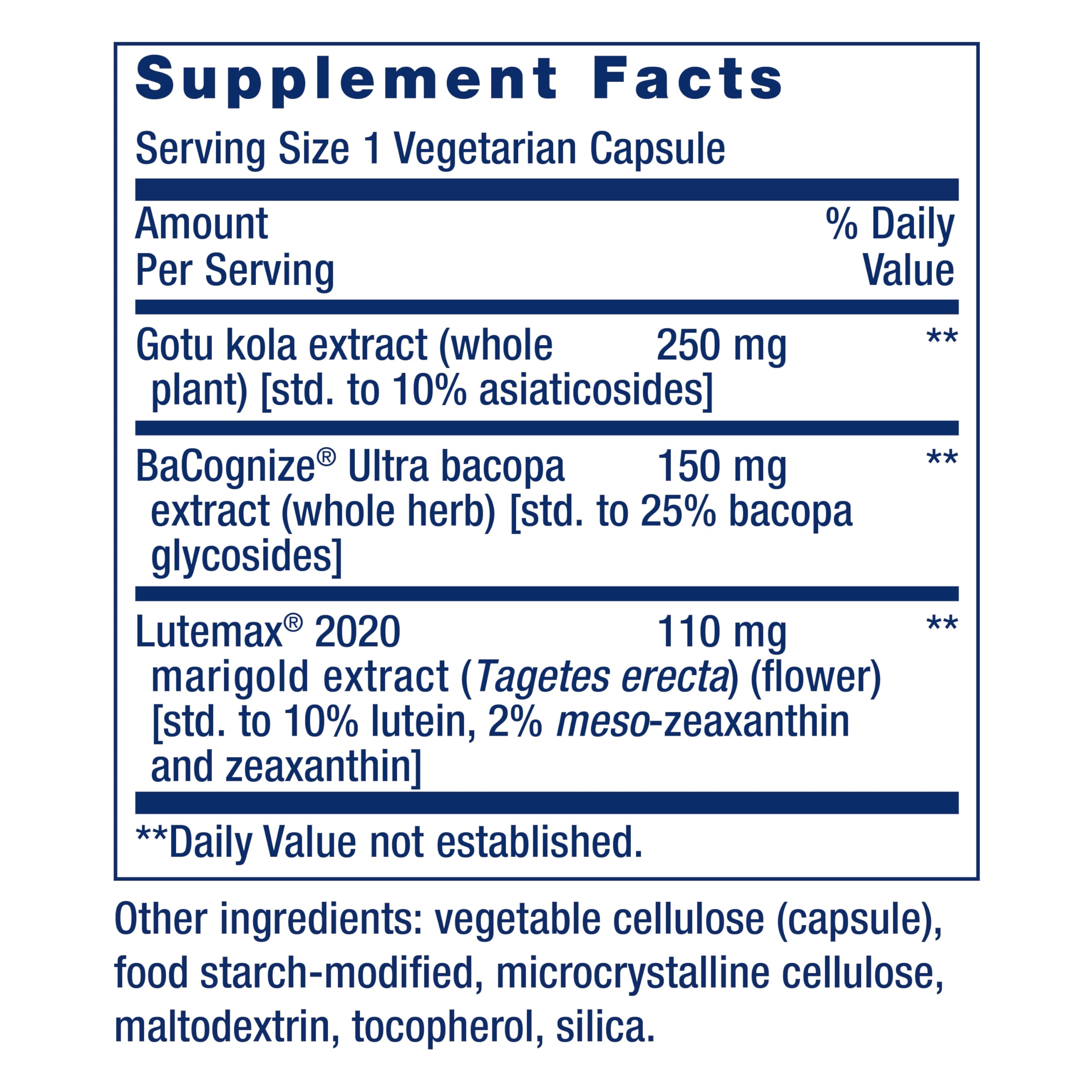 Life Extension Quick Brain Nootropic packaging with ingredients list