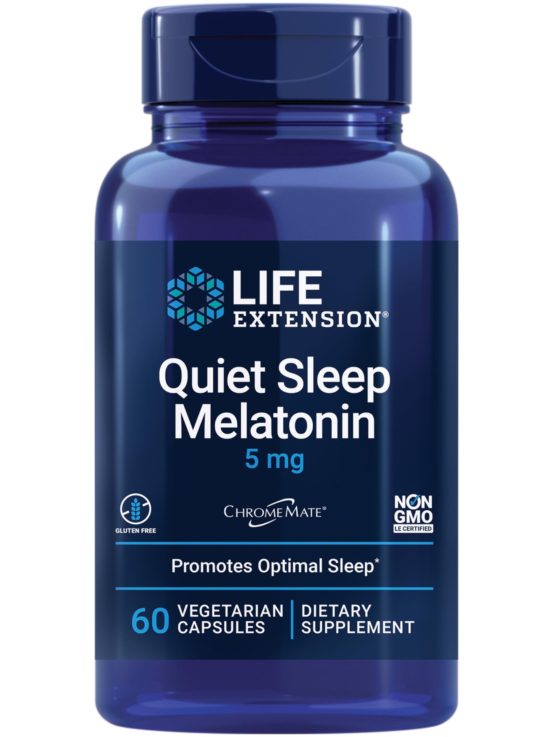 Life Extension Quiet Sleep Melatonin 5 mg 60 capsules front view