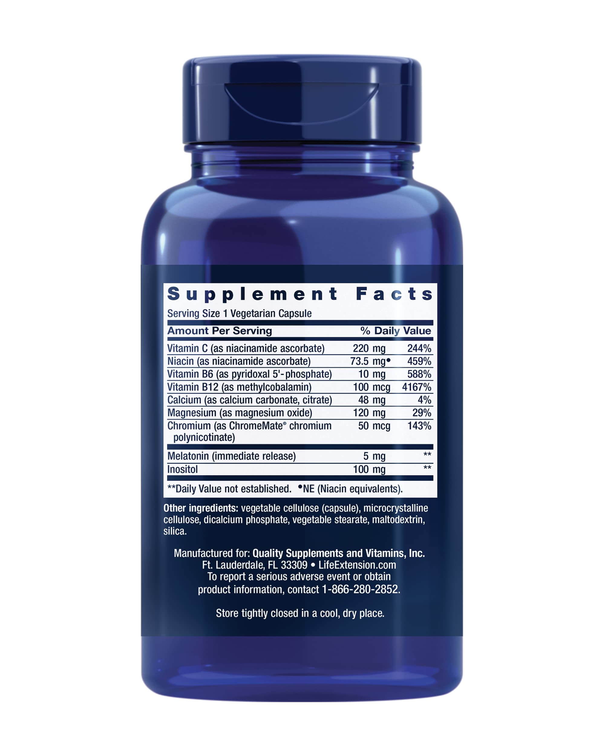 Life Extension Quiet Sleep Melatonin 5 mg capsule close-up