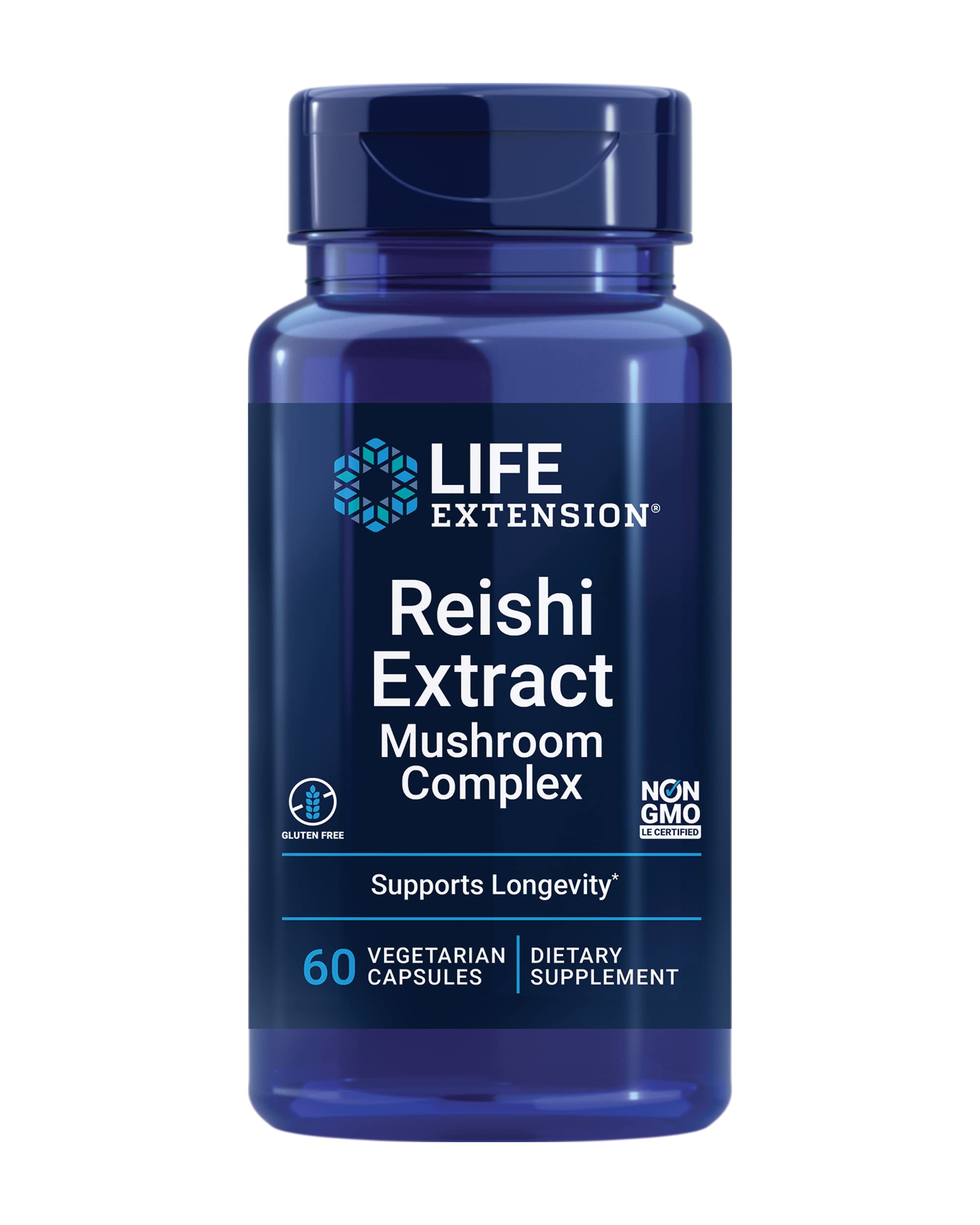 Life Extension Reishi Extract Mushroom Complex front view of packaging