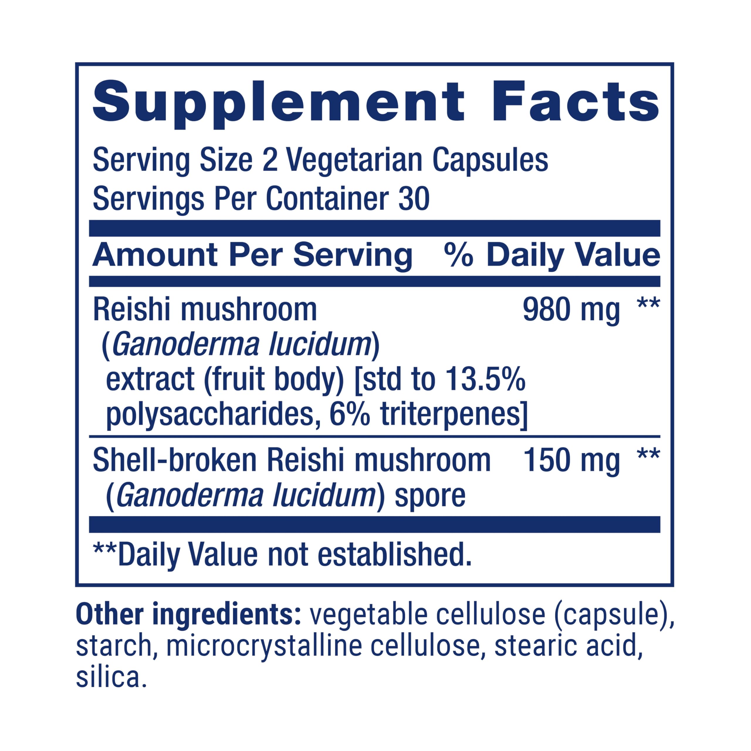 Life Extension Reishi Extract Mushroom Complex side view of bottle