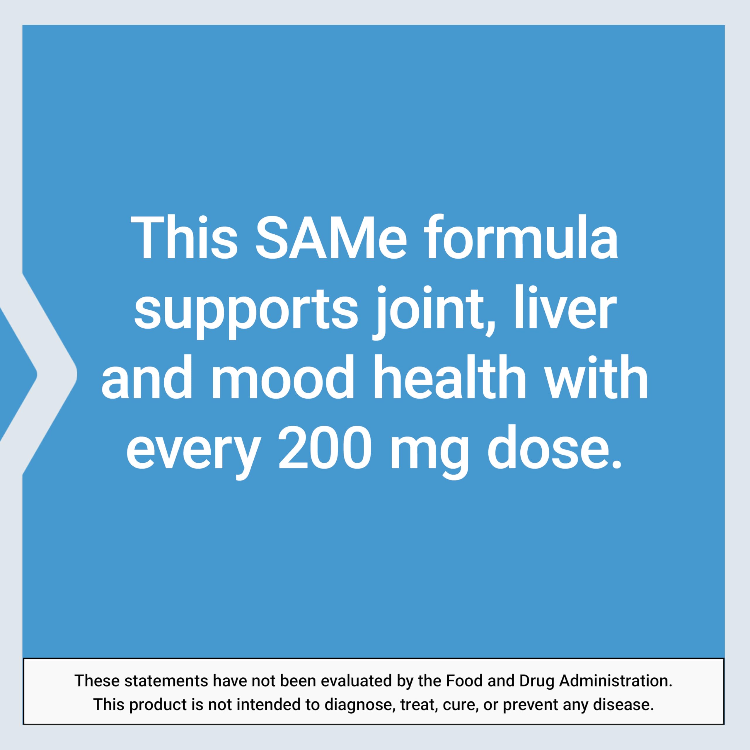 Life Extension SAMe 200mg supplement with a measuring spoon