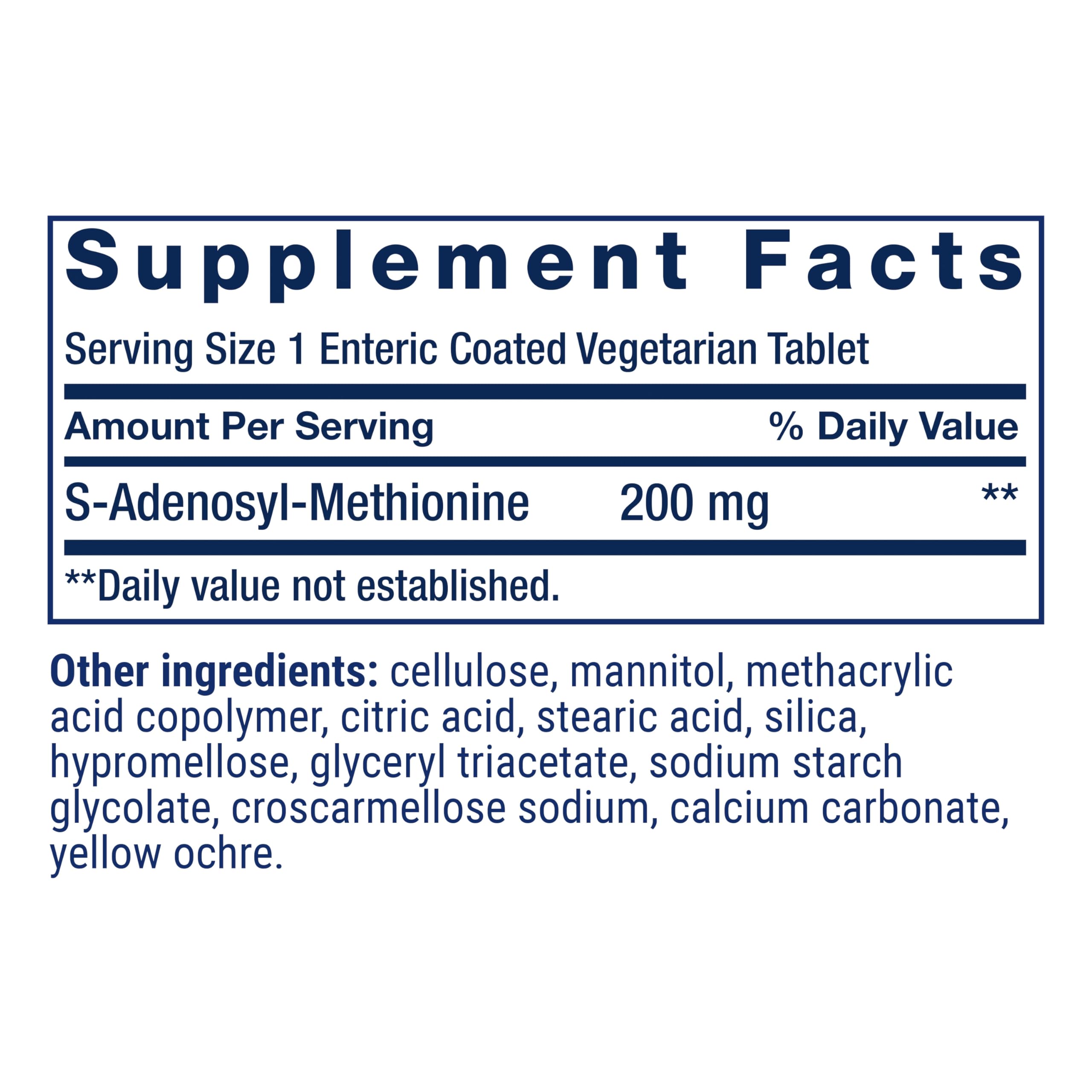Life Extension SAMe 200mg tablet close-up
