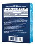 Life Extension SAMe 400mg tablets side view showing enteric coating