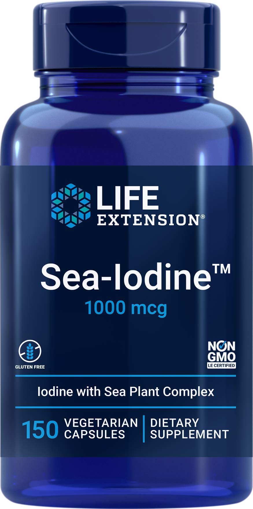Life Extension Sea Iodine 1000mcg 150 capsule bottle front view