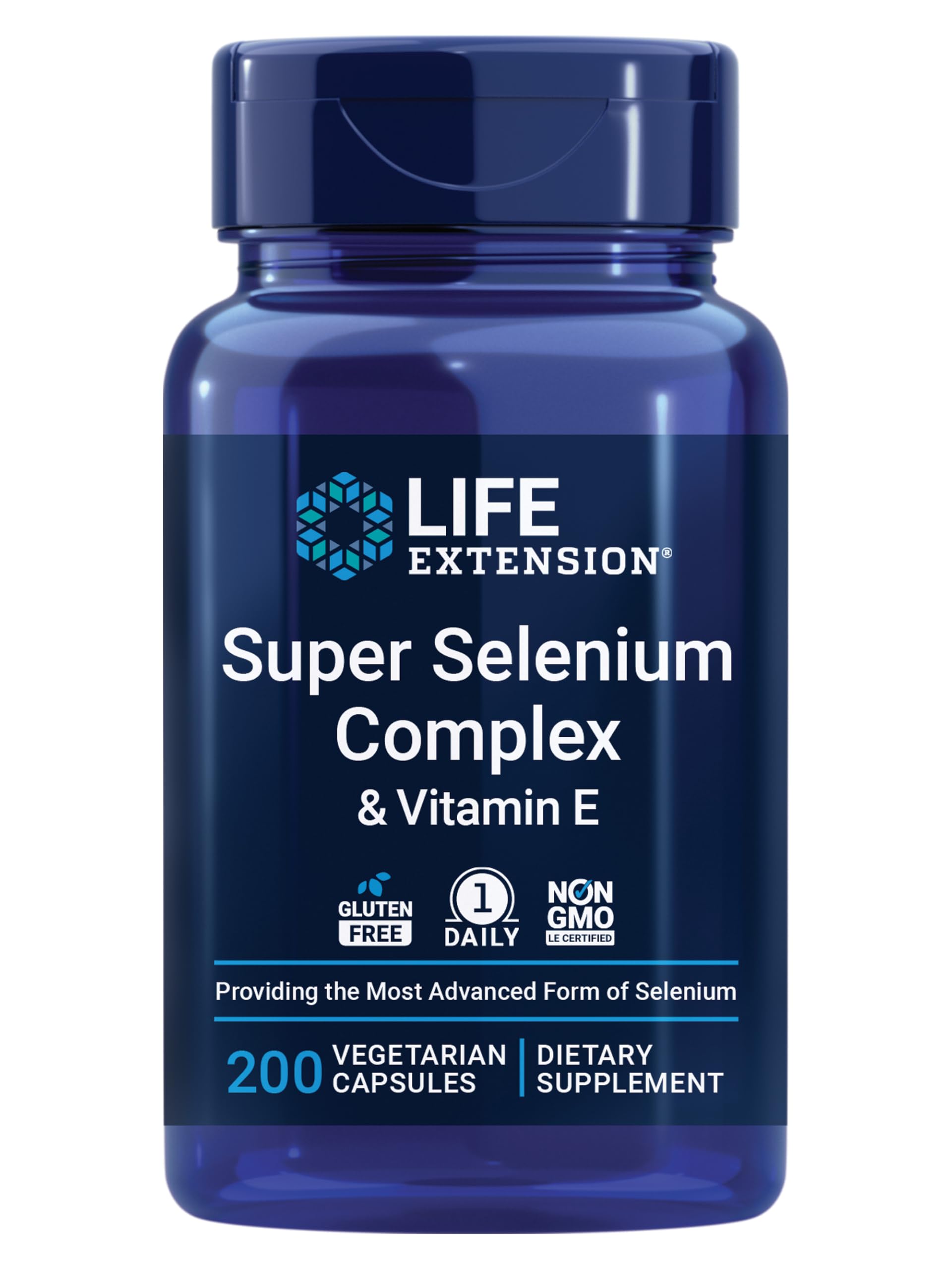 Life Extension Selenium Supplement 200 mcg front view