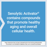 Life Extension Senolytic Activator capsules on a wooden surface
