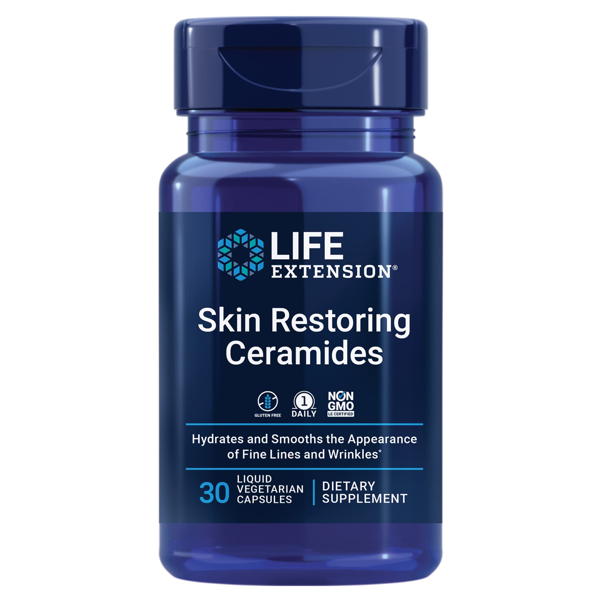 Life Extension Skin Restore Ceramide 50 Liquid Vegetarian Capsules front view